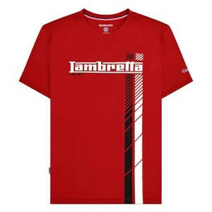 Lambretta Mens Racing Stripe T-Shirt / Red